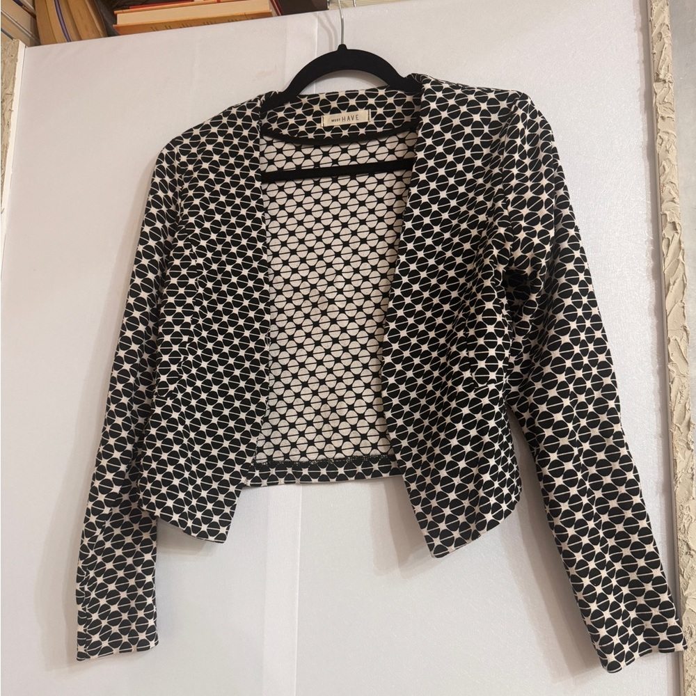 Geometric Black and White Women's Jacket